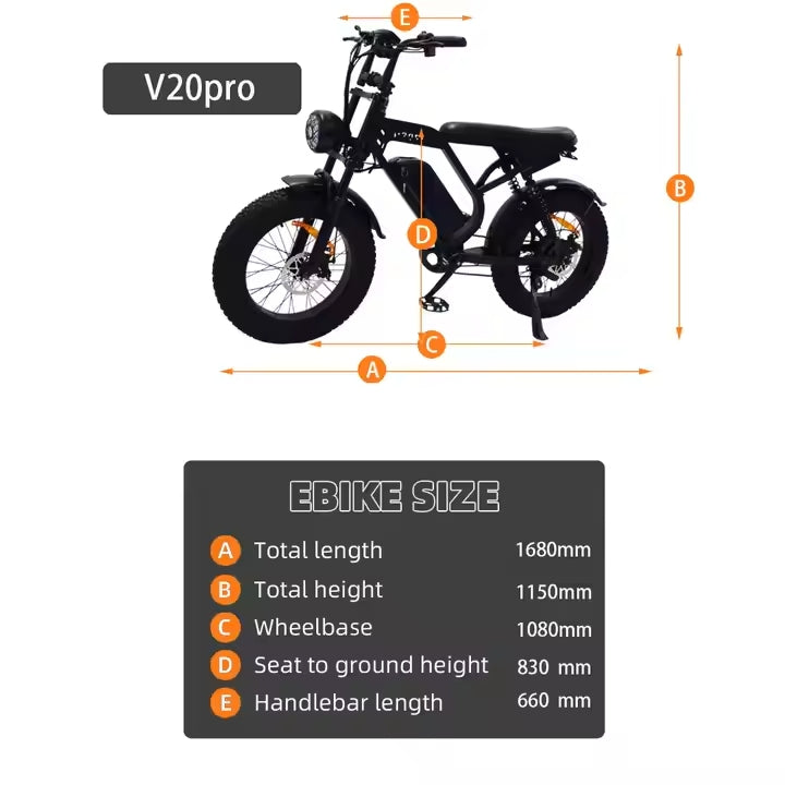 V20 Pro Electric Fat Tire Bicycle