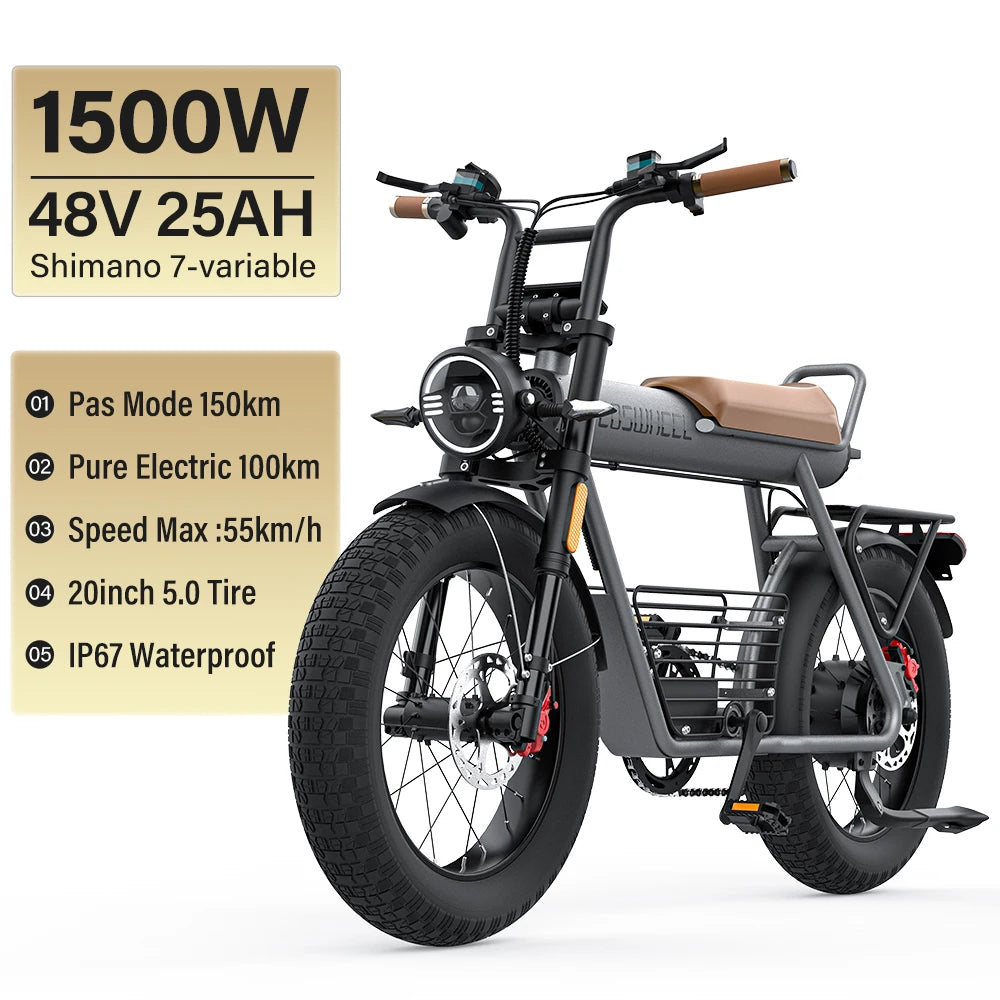 Electric Bike CT20S 2000W Motorcyle Drit Bike Ebike 20 Inch Fat Tire Bicycle 60V 27.5AH Bikes Adult Electric Bicycle