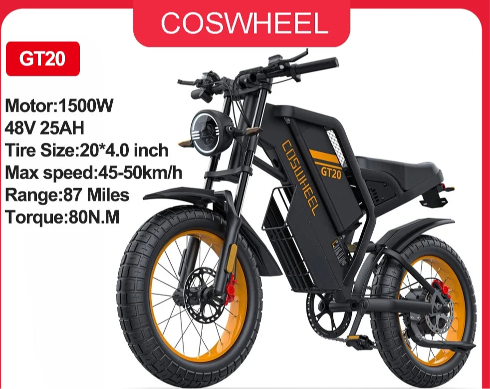 GT20 Pro Dual Motor 3000W 48V 40AH Electric Bike