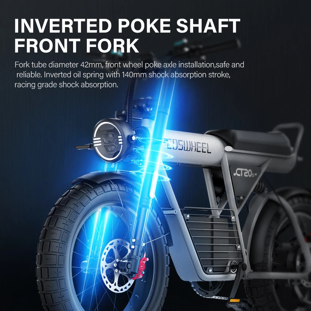 Electric Bike CT20S 2000W Motorcyle Drit Bike Ebike 20 Inch Fat Tire Bicycle 60V 27.5AH Bikes Adult Electric Bicycle